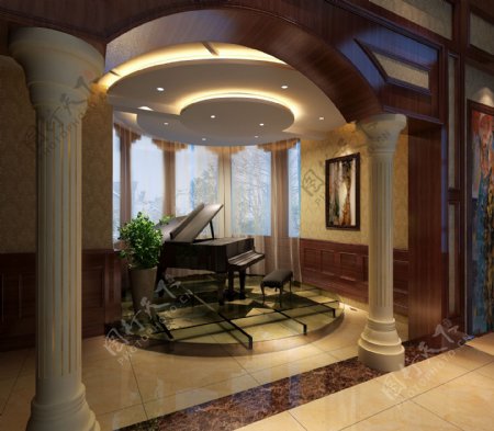 别墅钢琴区图片