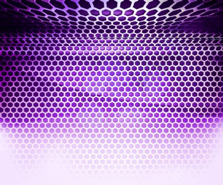 紫六角网格背景