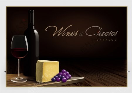 红酒葡萄酒和奶酪图片