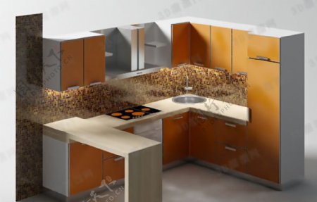 3D厨房组合模型