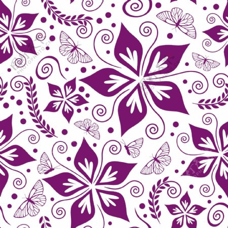 美丽的紫蝴蝶花卉背景矢量素材