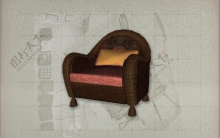 酒店风格家具椅子A0173D模型