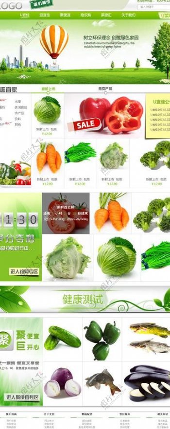 有机蔬菜类网站页图片