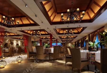 酒店宴会厅效果图巴厘岛风格