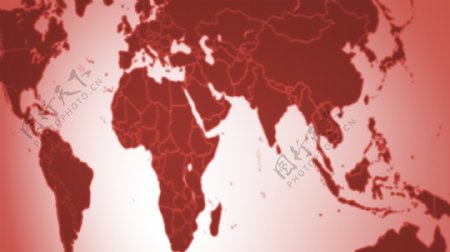 软红运动背景的世界地图