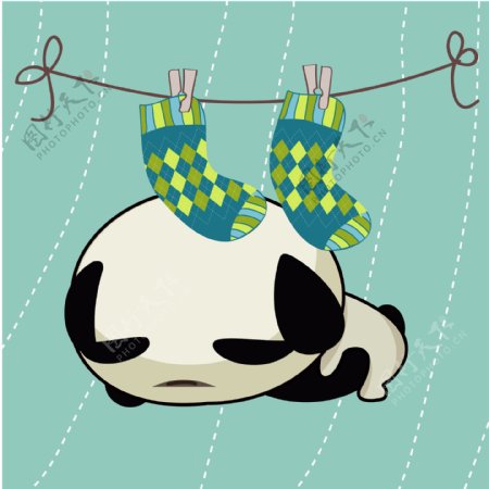 印花矢量图卡通卡通动物熊猫卡通静物免费素材