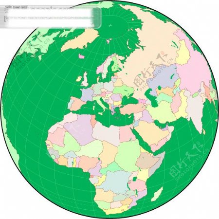eps矢量欧洲球面政治区域地图