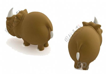 儿童动物玩具水牛3d模型