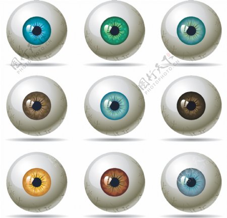 彩瞳眼球设计矢量图AI