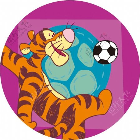 印花矢量图卡通动物跳跳虎Tigger可爱卡通免费素材