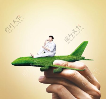 创意绿色飞机