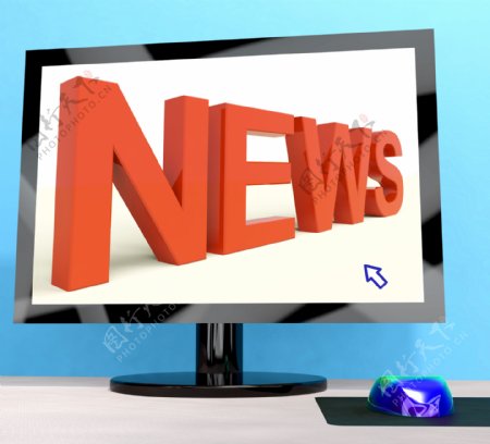新闻媒体和信息的计算机显示的字