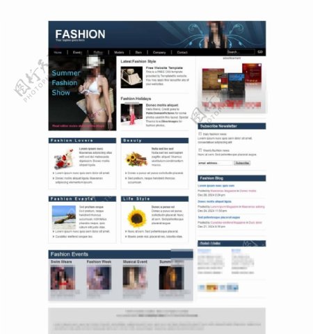 时尚的新闻网站CSS模板