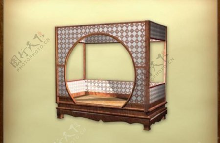 中国古典家具床榻0033D模型