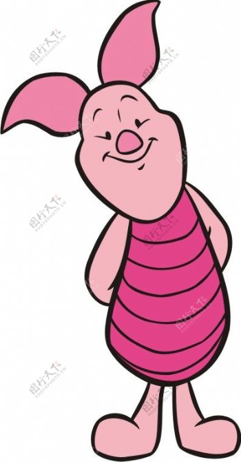 印花矢量图动物猪可爱卡通色彩免费素材