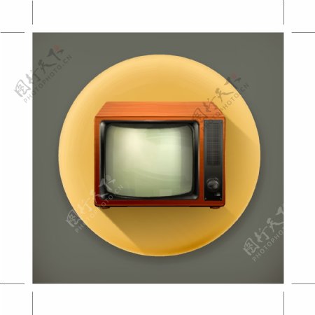 古老电视ICON图标图片