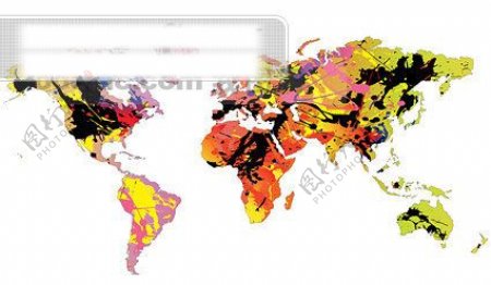 缤纷色彩的世界地图矢量素材