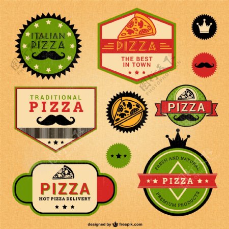 彩色披萨标签