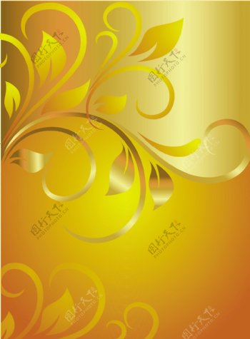 金色的漩涡装饰华丽的兴起背景