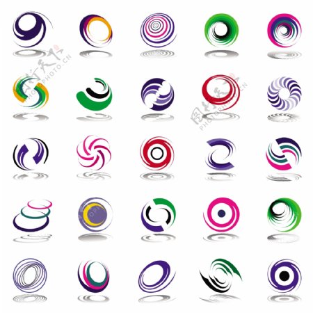 彩色圆形logo标志设计矢量素材