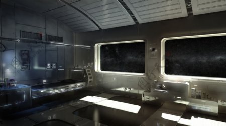 科幻未来太空生活舱图片