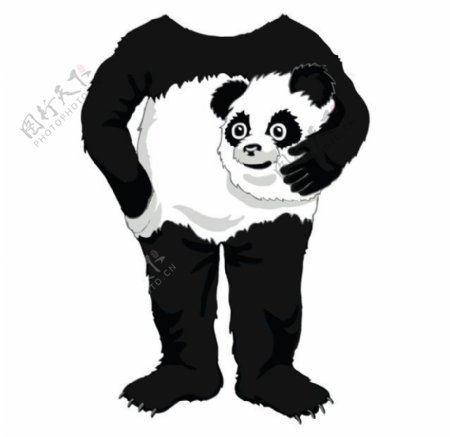 位图动物熊猫人物青年免费素材