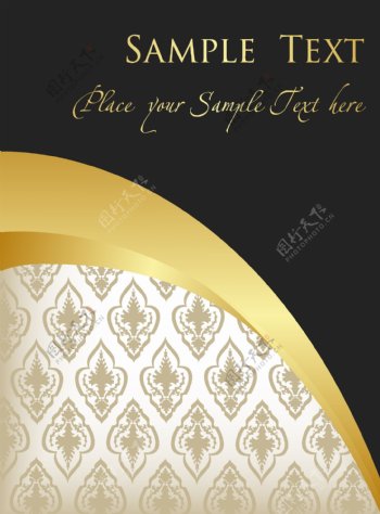 金色欧式古典花纹底纹动感线条图片