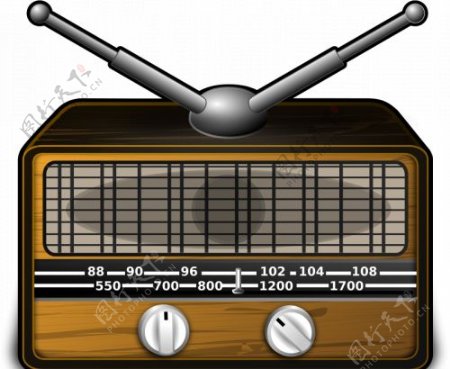 老式收音机的矢量图像