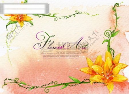 HanMaker韩国设计素材库背景底纹花纹花藤花朵叶子边框
