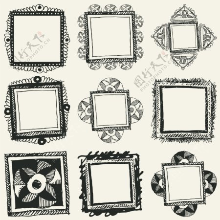 古典花纹花边框装饰元素图片
