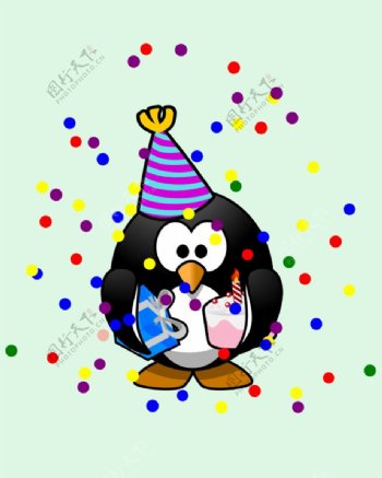 企鹅的生日卡