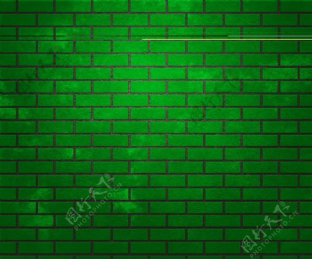 绿色的砖墙纹理