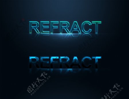 REFRACT倒影炫光艺术字