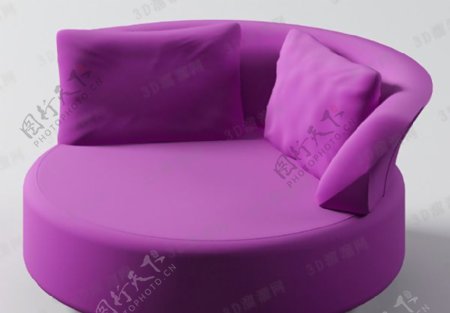 3D圆沙发模型