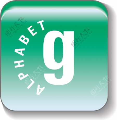 绿色水晶字母g图标