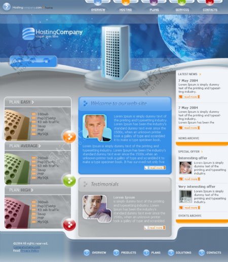 欧美科技类网页模板home图片