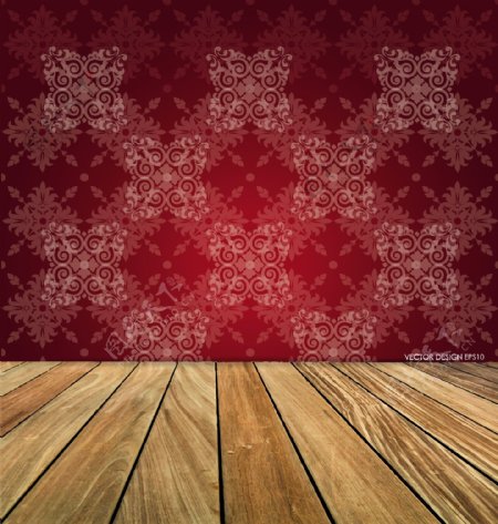 地板和圣诞背景矢量集03