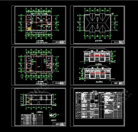 高档农村住宅楼CAD整套规划设计图
