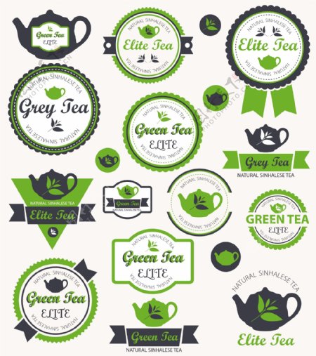 茶标签贴纸图片