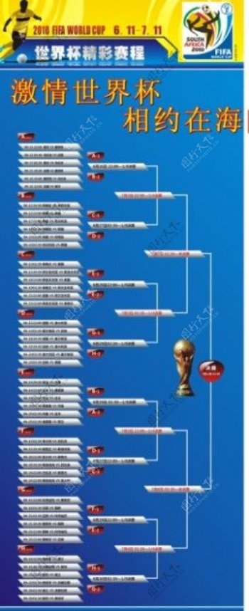 2010南非世界杯小组赛表