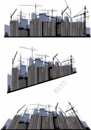 城市建筑工地剪影图片