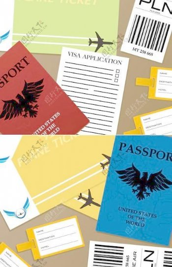 护照证件矢量素材