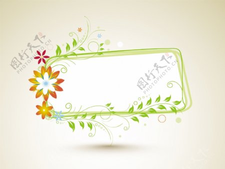 美丽的花卉装饰相框背景