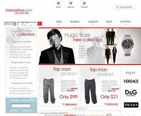 品牌男女服装购物网站模板