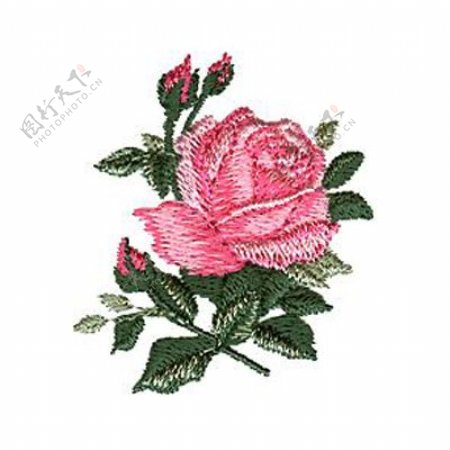 绣花花朵玫瑰免费素材