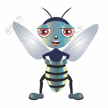 印花矢量图动物昆虫蜜蜂色彩免费素材