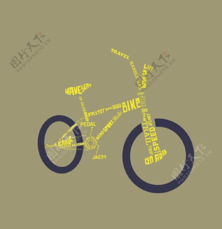 字母组成的自行车图案图片