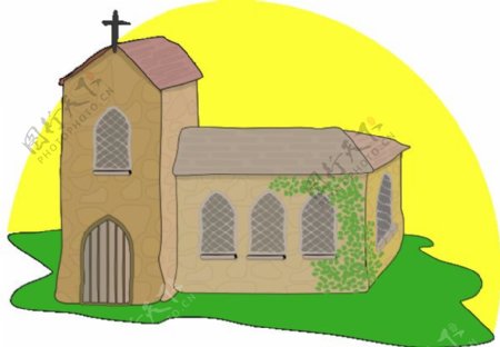乡村教堂的剪贴画