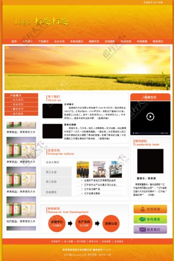 黄色米业网站图片