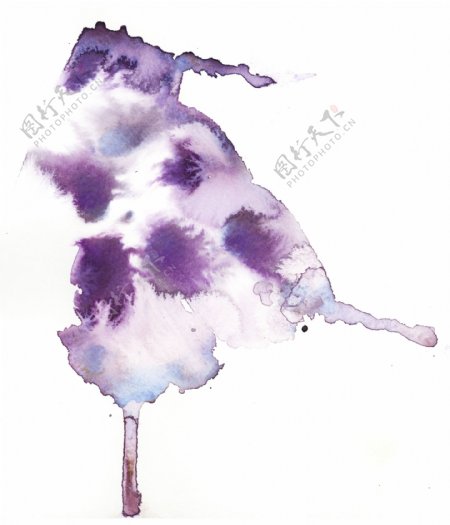 紫色水墨装饰